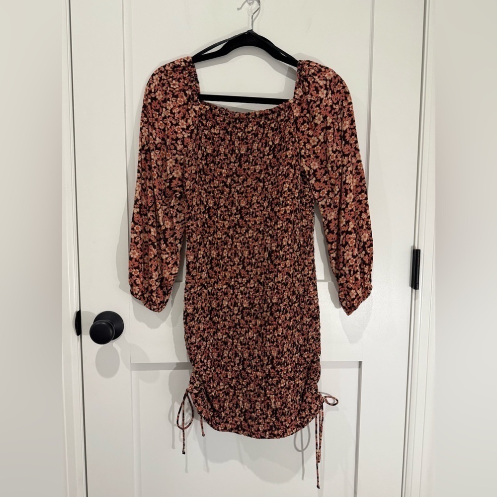 Jessica Simpson Women’s Multicolored Smocked Floral Long Sleeve Dress Size S